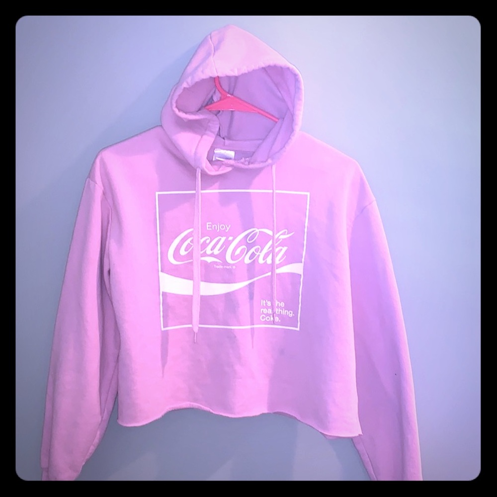 Cropped light pink Coco-Cola sweatshirt